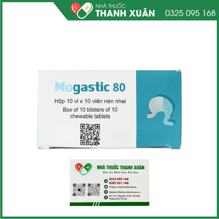 Viên nhai Mogastic 80 trị đầy hơi, khó tiêu